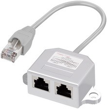 LogiLink RJ45 T-Adapter, 1:1 parallel geschaltet