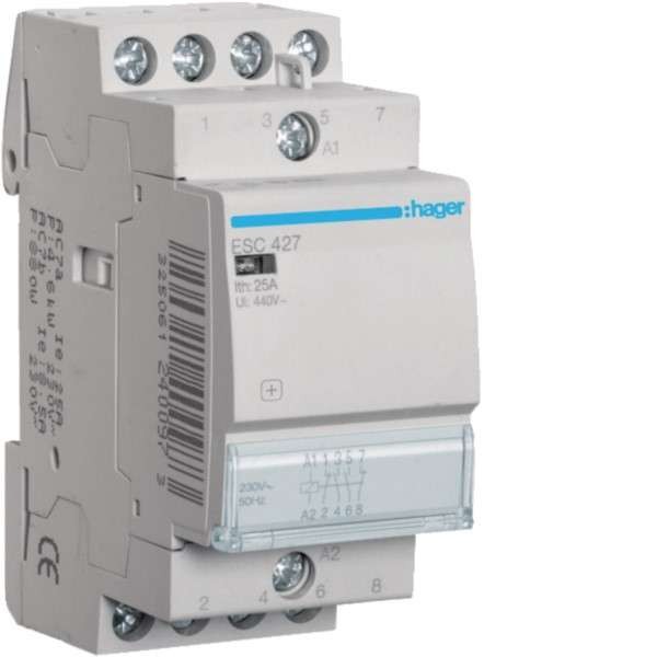 HAGER Installationsschütz 25A 2S ESC427 u.2Ö 230V ESC427