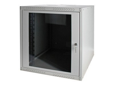 DIGITUS DIGITUS 48,3cm 19" Wandschrank 12HE SoHoline RAL7035 grau H638mmxB600mmxT450mm mit Glastür