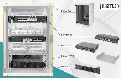 DIGITUS 10" Netzwerk-Set, 9 HE, (B)312 x (T)300 mm