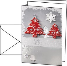 sigel Weihnachtskarte "Three Trees", A6, 250 g/qm