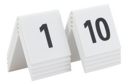 Securit Tischnummernset 1 - 10, weiß, Acryl