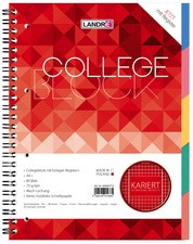 LANDRÉ Register-Collegeblock "COLLEGE", DIN A4, kariert