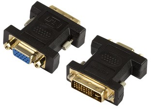 LogiLink Adapter, DVI 24+5 Pol Stecker - 15 Pol VGA Kupplung