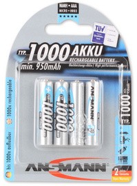 ANSMANN NiMH Akku Premium, Micro AAA, 1.000 mAh, 2er Blister