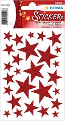 HERMA Weihnachts-Sticker MAGIC "Sterne rot", glittery