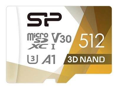 SILICON POWER memory card Superior Pro Micro SDXC 512GB UHS-I U3 V30 +adapt SP512GBSTXDU3V20AB