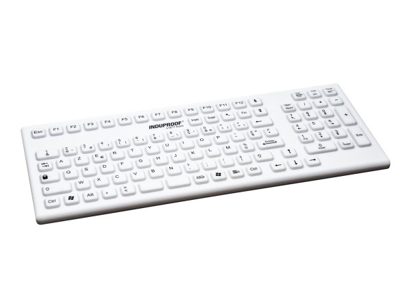 GETT GETT InduProof Smart Classic USB Silikon IP68 Tastatur desinfizierbar wasserdicht weiss 106 Tasten (