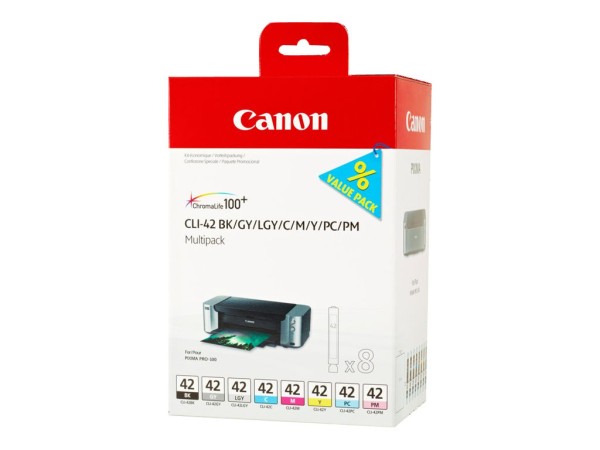 CANON CANON CLI 42 BK/GY/LG/C/M/Y/PC/PM Multipack 8er Pack Dye Based Black, Dye Based Cyan, Dye Based