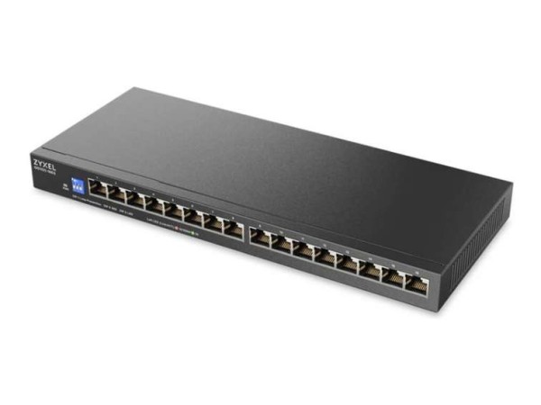 ZYXEL 16 Port Gigabit unmanaged Switch, Slimline Version GS1100-16E-EU0101F