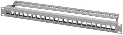 LogiLink 19" Keystone Patch Panel, 24 Port, schwarz