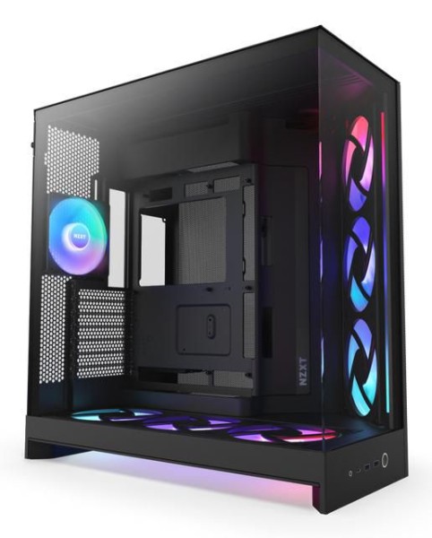 NZXT NZXT H9 Flow RGB+ (2025) All Black Midi Tower ATX Gaming Gehäuse schwarz mit Glasfenster