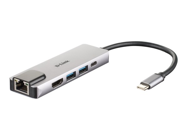 D-LINK USB-C 5-Port USB 3.0 Hub mit HDMI und Ethernet und USB-C Ladeanschlu DUB-M520