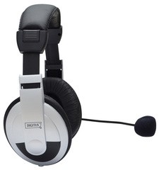 DIGITUS Stereo Multimedia Headset, schwarz / silber