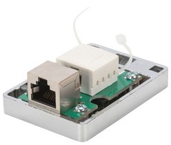 DIGITUS Aufputzdose Kat.6, 1 x RJ45, geschirmt, silber