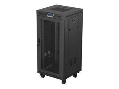 LANBERG 19" 24U 600x600 freist. LCD perfor.Tür V2 (FlatP.)sw FF01-6624-23BL