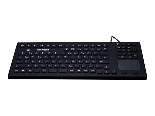 GETT GETT InduProof TOUCH Schwarz USB (DE) Silikontastatur IP68 Reinigungsfunktion desinfizierbar Touchpa