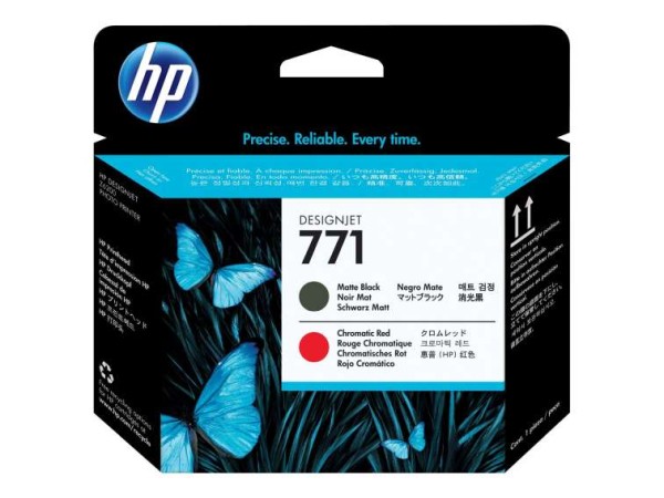 HP 771 mattschwarz, Chromatic Red Druckkopf CE017A
