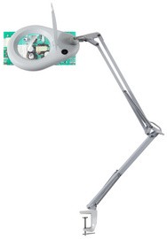 UNiLUX LED-Lupenleuchte ZOOM, mit Tischklemme, weiß