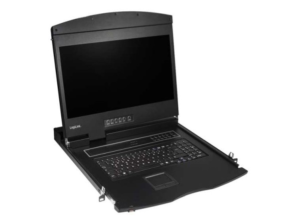 LOGILINK KVM Console with 19" Full HD LCD Screen, HDMI, German keyboard lay LC903GE