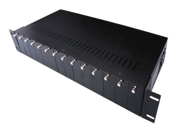 DIGITUS Medienkonverter Chassis 14 Slot 2HE Dual Netzteile redundant DN-82000