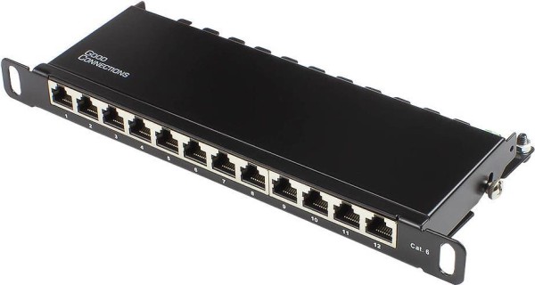 GOOD CONNECTIONS Patchpanel 10"Cat. 6 12-P. 0,5 HE schw. GC-N0127