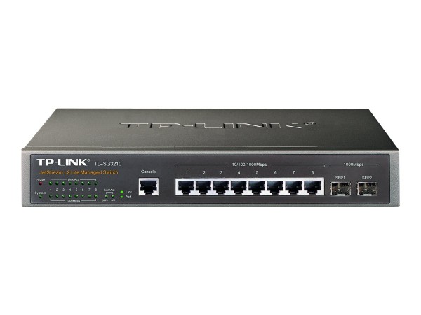 TP-LINK JetStream? 8-Port Gigabit L2+ Managed Switch with 2 SFP Slots TL-SG3210
