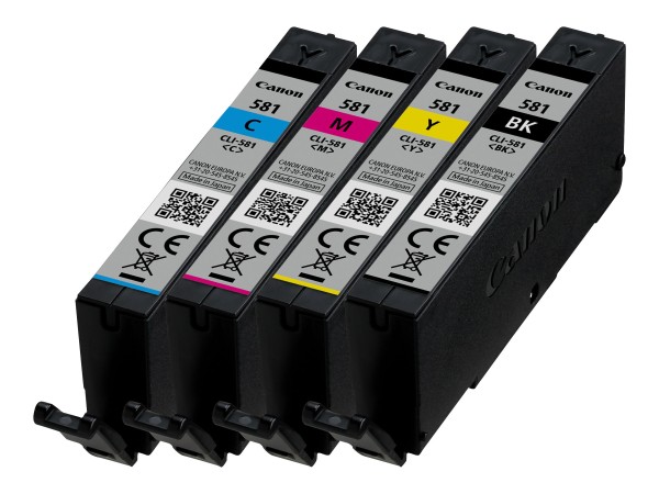 CANON CANON CLI 581 BK/C/M/Y Multi Pack 4er Pack Schwarz, Gelb, Cyan, Magenta Tintenbehälter