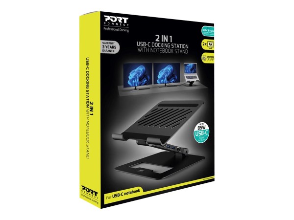 PORT PORT ADJUSTABLE STAND - DOCKING TYPE C  - 2 x 4K  - EU