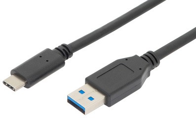 DIGITUS USB 3.1 Anschlusskabel, USB-C - USB-A Stecker, 1,0 m