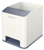 LEITZ Sound Stifteköcher WOW Duo Colour, 2 Fächer, weiß