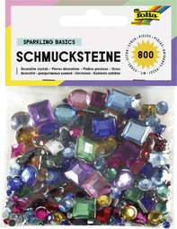 folia Schmucksteine, sortiert eckig und rund, sortiert