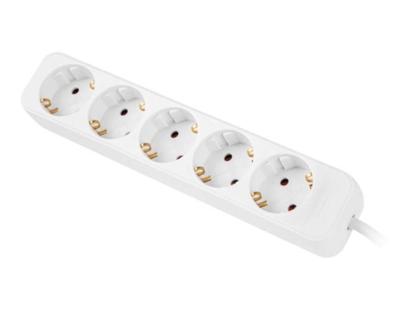 LANBERG Steckdosenleiste 5x Schuko, Kupfer, 1.5m weiß PS0-05F-0150-W