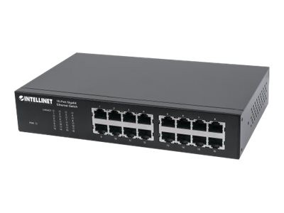 INTELLINET 16-Port Gigabit Ethernet Switch RJ45 10/100/1000 Mbps Desktop 19 561068