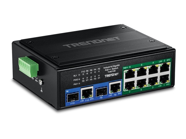 TRENDNET TRENDNET 10-Port Industrial Gigabit 400W PoE++ DIN-Rail Switch