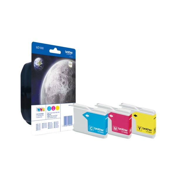 BROTHER LC1000 RainbowPack 3er Pack Gelb, Cyan, Magenta Tintenpatrone LC1000RBWBPDR