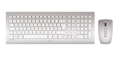 Cherry DW 8000 RF Wireless QWERTZ Deutsch Silber - Weiß Tastatur