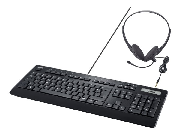 FUJITSU Keyboard KB950 Phone DE inkl. Headset USB Keyboard Skype inkl. Head S26381-F950-L420