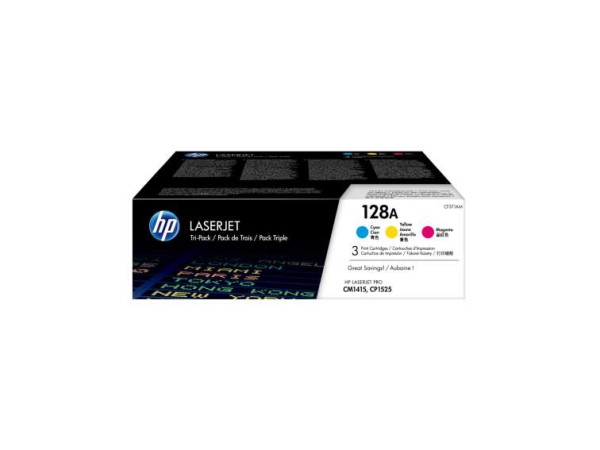 HP 128A Tri pack 3er Pack Gelb, Cyan, Magenta LaserJet Tonerpatrone (CF371A CF371AM