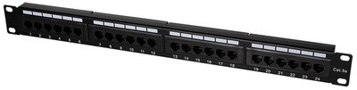 LogiLink 19" Patch Panel Kat. 5E, ungeschirmt, 24 Port, 1 HE