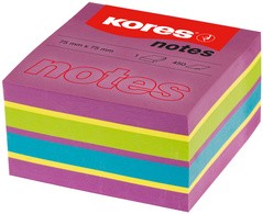 Kores Haftnotizen Würfel, 75 x 75 mm, neonfarben, 5-farbig