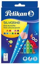 Pelikan Dreikant-Buntstifte SILVERINO dick, 12er Kartonetui