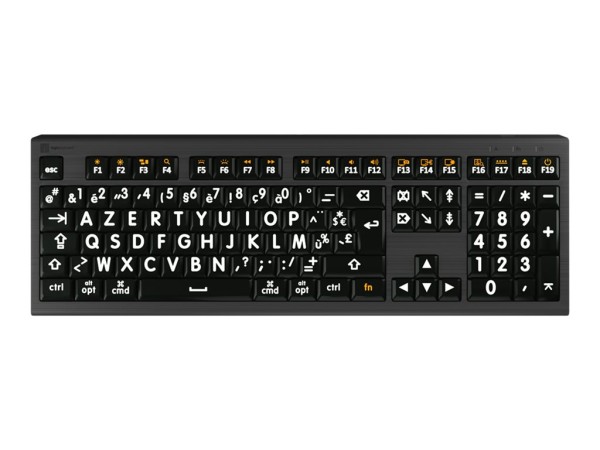 LOGIC-KEYBOARD LKB-LPWB-A2M-FR Tastatur USB AZERTY Französisch Schwarz LKB-LPWB-A2M-FR