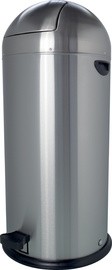 helit Tret-Abfalleimer "the step dome", 52 Liter, silber