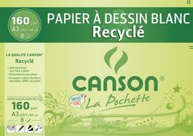 CANSON Zeichenpapier Recycling, weiß, DIN A3, 160 g/qm