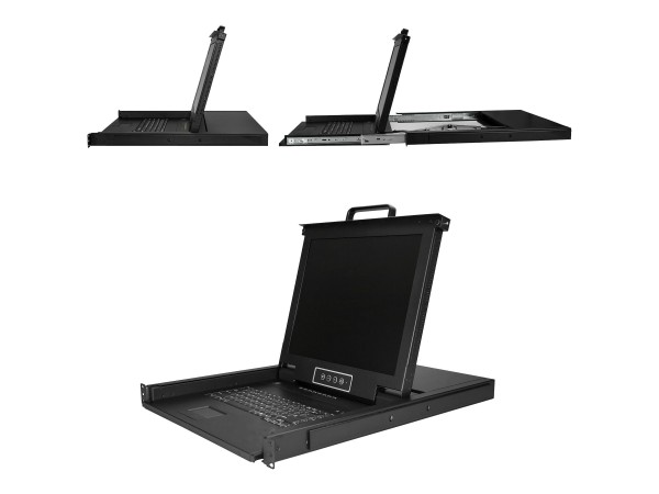 STARTECH.COM 1HE 8 Port Rackmontage VGA KVM Konsole für Server Racks - LCD RKCONS1708K