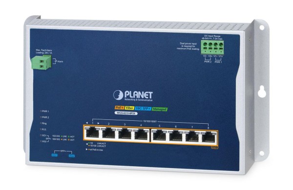 PLANET TECHNOLOGY PLANET TECHNOLOGY Industrial 8-Port Wall-mount Switch