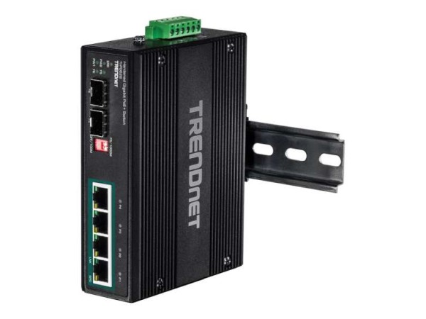 TRENDNET Switch 6-port Industrial Gbit PoE+ IP30 Metall 12-56V 120W TI-PG62B