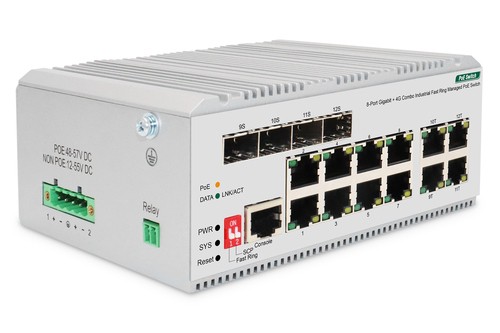 DIGITUS DIGITUS Switch 8 Port Gigabit PoE, L2 managed, 4 SFP Uplink