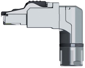 Telegärtner RJ45-Stecker MFP8 Kat.6A(tief), gewinkelt, T568B